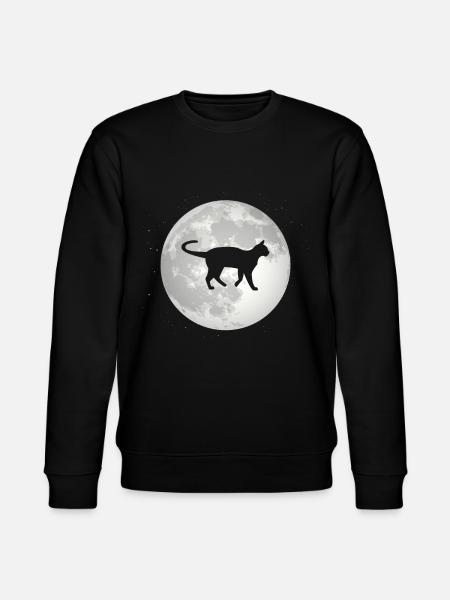 Full Moon - Cat - - Stanley/Stella CHANGER Unisex Organic Sweatshirt - black