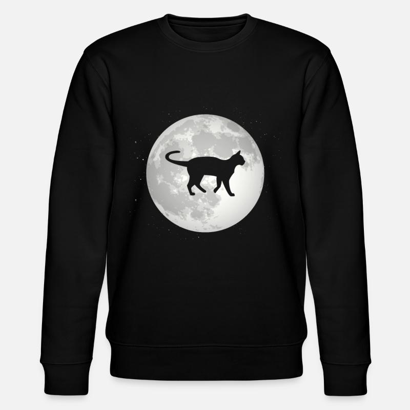 Full Moon - Cat - - Stanley/Stella CHANGER Unisex Organic Sweatshirt - black