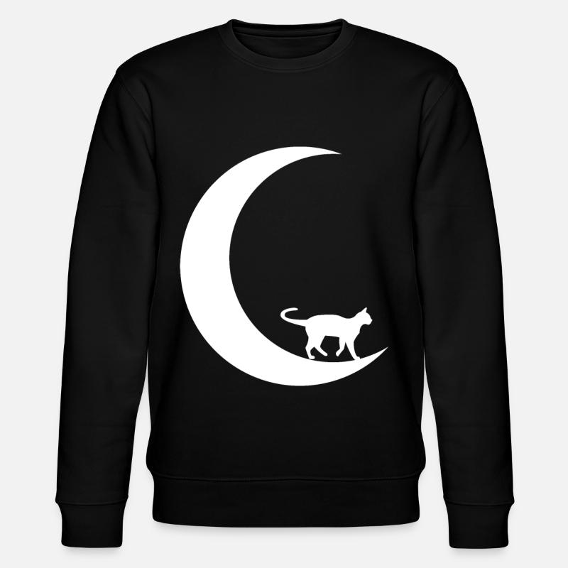 Croissant de Lune - Chat - - Sweat bio CHANGER Stanley/Stella Unisexe - noir