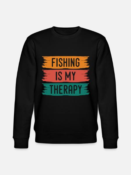 Fishing is my therapy - - Stanley/Stella CHANGER Unisex Organic Sweatshirt - black