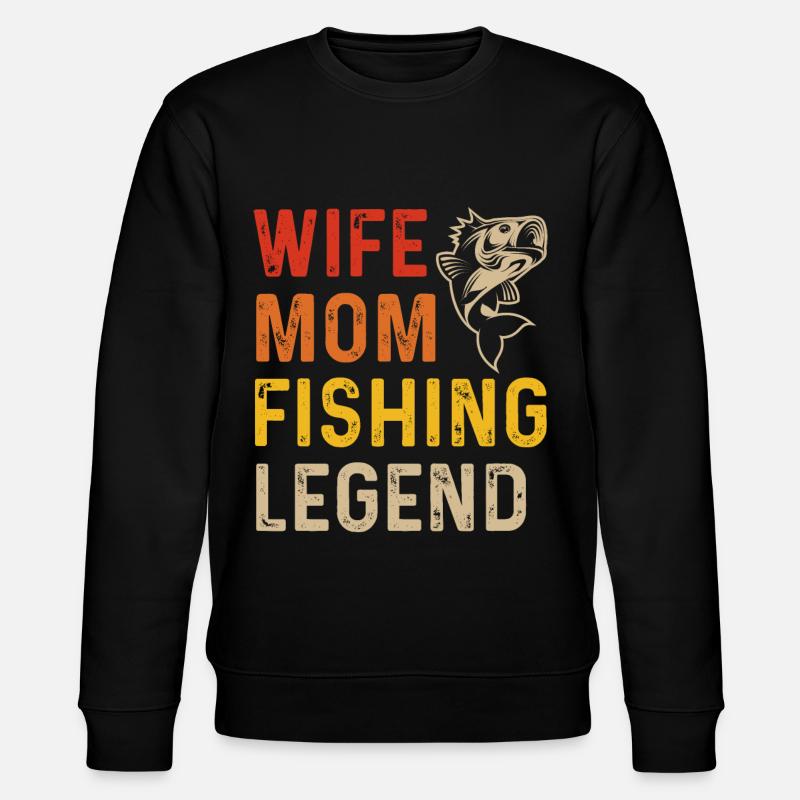Ehefrau Mutter Anglerlegende - Stanley/Stella Unisex Bio-Sweatshirt CHANGER  - Schwarz