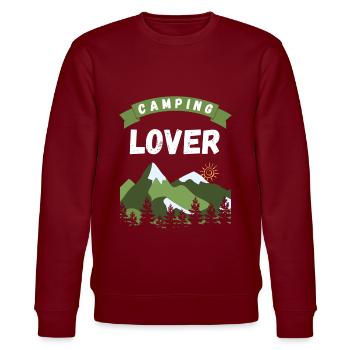 Camping Lover - Design - Stanley/Stella CHANGER Unisex Organic Sweatshirt - burgundy - Front - Nik (191cm) & Marisol (170cm)
