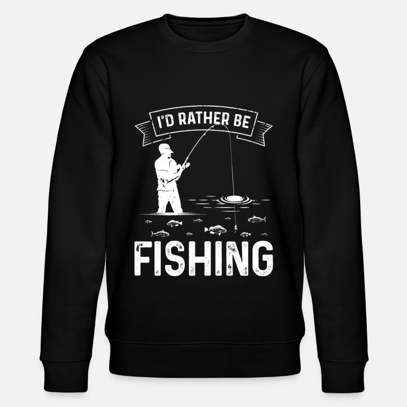 Ich würde lieber fischen - Stanley/Stella Unisex Bio-Sweatshirt CHANGER  - Schwarz