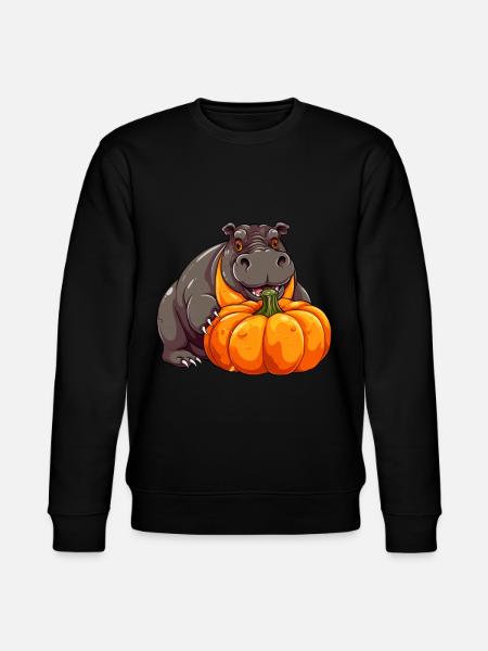 Flodhest Flodhest gresskar Lazy Halloween - Stanley/Stella CHANGER økologisk unisex-sweatshirt - svart