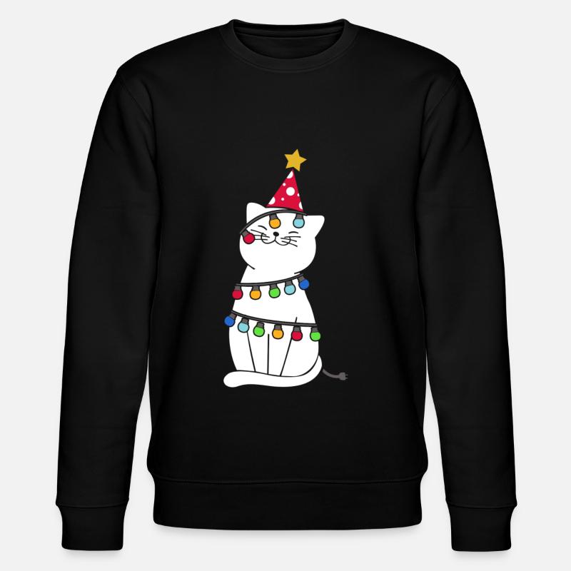 Weihnachten Katze - Stanley/Stella Unisex Bio-Sweatshirt CHANGER  - Schwarz