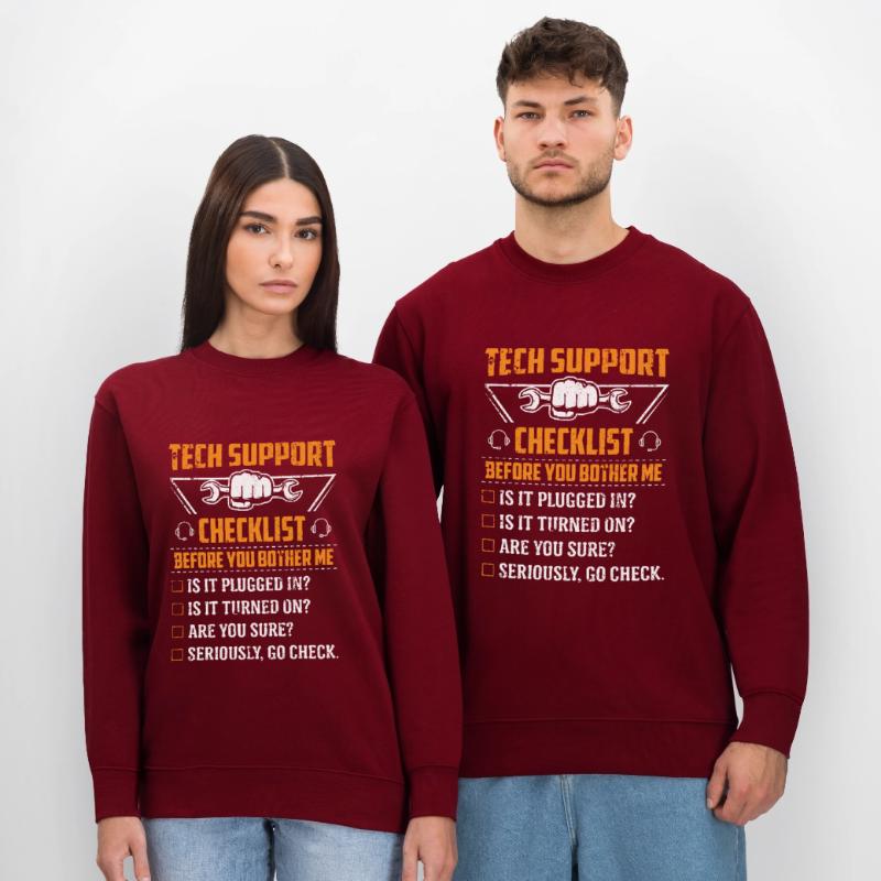 Technik Support Checkliste Computer IT Informatik Stanley/Stella Unisex Bio-Sweatshirt CHANGER 