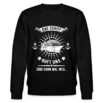 Kreuzfahrt Sprüche Kreuzfahrtschiff Anker Geschenk - Stanley/Stella Unisex Bio-Sweatshirt CHANGER  - Schwarz - Vorne - Nik (191cm) & Marisol (170cm)
