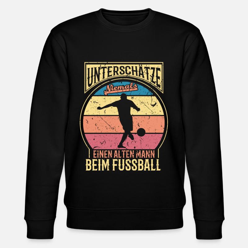 Alter Mann Fußball - Stanley/Stella Unisex Bio-Sweatshirt CHANGER  - Schwarz