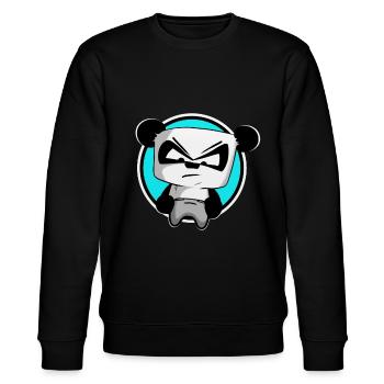 lustiger Gaming Panda PEW PEW Gamer Zocker zocken - Stanley/Stella Unisex Bio-Sweatshirt CHANGER  - Schwarz - Vorne - Nik (191cm) & Marisol (170cm)