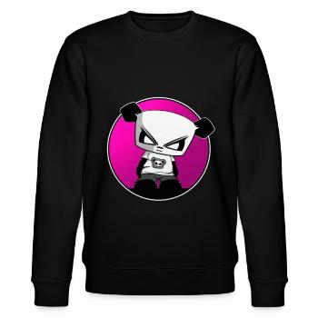 Gaming Panda Gangsta Panda lustig süß cool - Stanley/Stella Unisex Bio-Sweatshirt CHANGER  - Schwarz - Vorne - Nik (191cm) & Marisol (170cm)