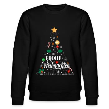 Weihnachten Überraschung Schwangerschaft - Stanley/Stella Unisex Bio-Sweatshirt CHANGER  - Schwarz - Vorne - Nik (191cm) & Marisol (170cm)