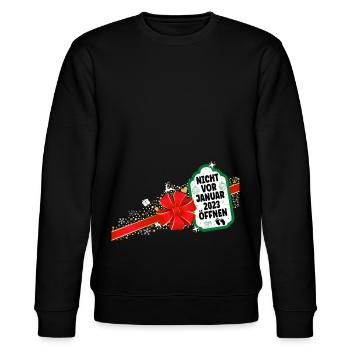 Weihnachten Schwangerschaft Verkünden Ideen - Stanley/Stella Unisex Bio-Sweatshirt CHANGER  - Schwarz - Vorne - Nik (191cm) & Marisol (170cm)