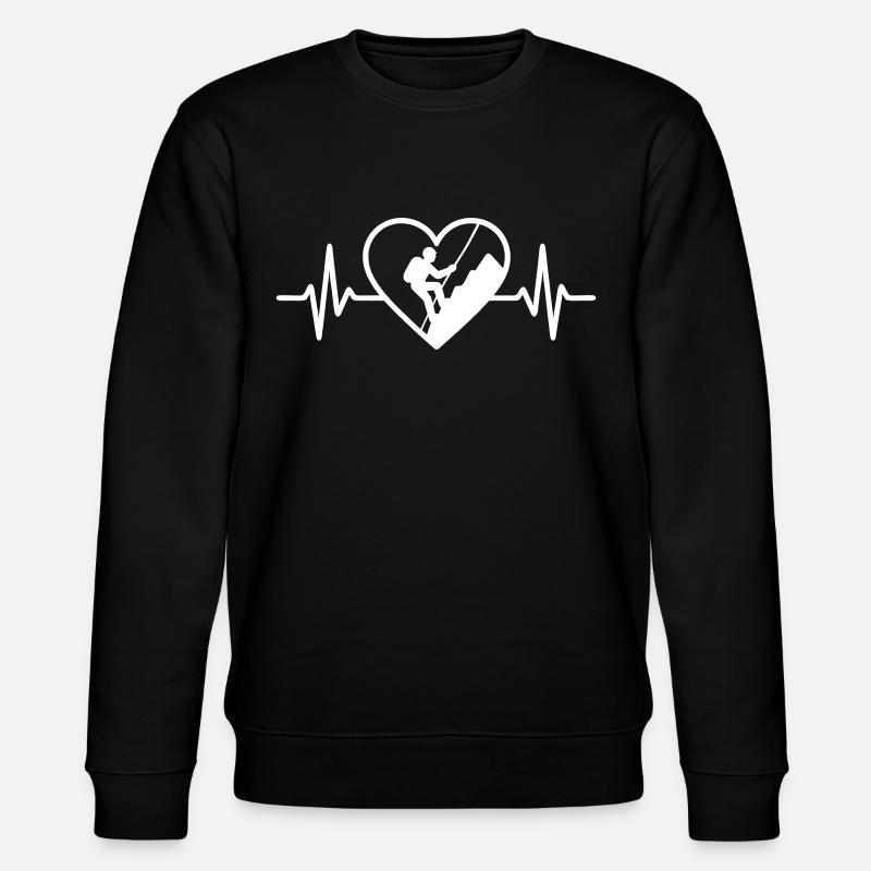 Bergsteigen Klettern Berg Herz - Stanley/Stella Unisex Bio-Sweatshirt CHANGER  - Schwarz