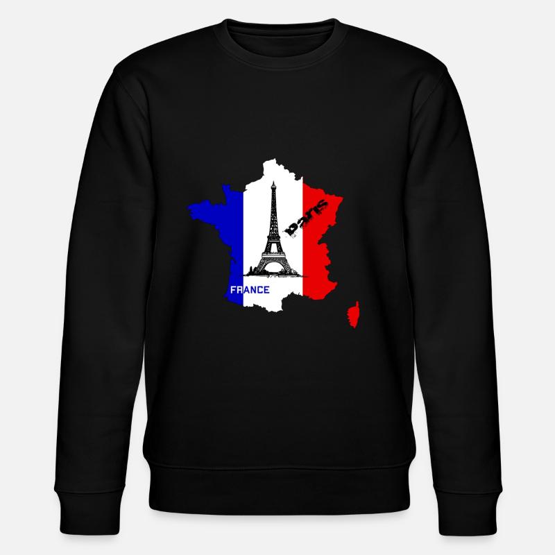 France Paris Eiffel Tower - Stanley/Stella CHANGER Unisex Organic Sweatshirt - black