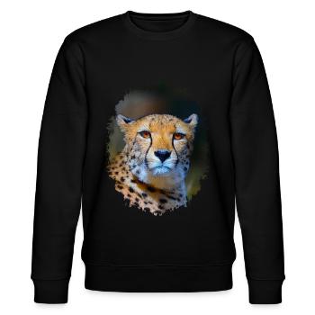 Gepard - Stanley/Stella Unisex Bio-Sweatshirt CHANGER  - Schwarz - Vorne - Nik (191cm) & Marisol (170cm)