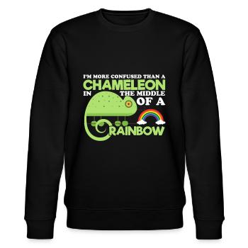 Caméléon arc-en-ciel confusion coloré couleurs - Sweat bio CHANGER Stanley/Stella Unisexe - noir - Devant - Nik (191cm) & Marisol (170cm)