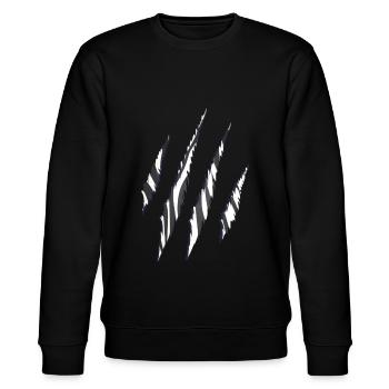 Zèbres motifs griffes motif - Sweat bio CHANGER Stanley/Stella Unisexe - noir - Devant - Nik (191cm) & Marisol (170cm)