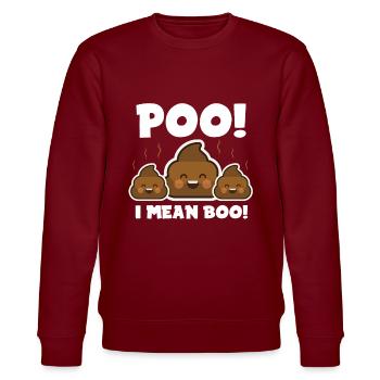 Halloween Poo Emoji Geschenk - Stanley/Stella Unisex Bio-Sweatshirt CHANGER  - Burgunderrot - Vorne - Nik (191cm) & Marisol (170cm)