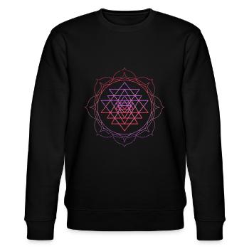 Sacred Geometry Sri Yantra Yoga Lotus Mandala Psy - Stanley/Stella CHANGER Unisex Organic Sweatshirt - black - Front - Nik (191cm) & Marisol (170cm)
