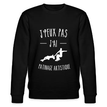 j'peux pas j'ai patinage artistique - Sweat bio CHANGER Stanley/Stella Unisexe - noir - Devant - Nik (191cm) & Marisol (170cm)