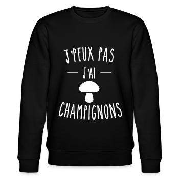 j'peux pas j'ai champignon foret - Sweat bio CHANGER Stanley/Stella Unisexe - noir - Devant - Nik (191cm) & Marisol (170cm)
