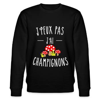 j'peux pas j'ai champignon amanite tue-mouche - Sweat bio CHANGER Stanley/Stella Unisexe - noir - Devant - Nik (191cm) & Marisol (170cm)