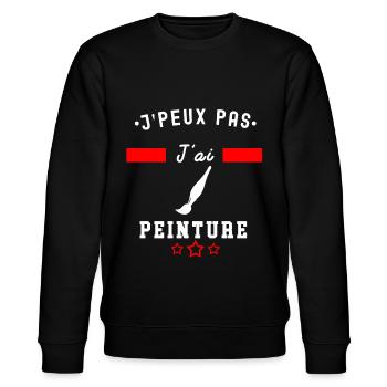 je peux pas j'ai peinture pinceau peintre - Sweat bio CHANGER Stanley/Stella Unisexe - noir - Devant - Nik (191cm) & Marisol (170cm)