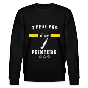 je peux pas j'ai peinture pinceau humour - Sweat bio CHANGER Stanley/Stella Unisexe - noir - Devant - Nik (191cm) & Marisol (170cm)