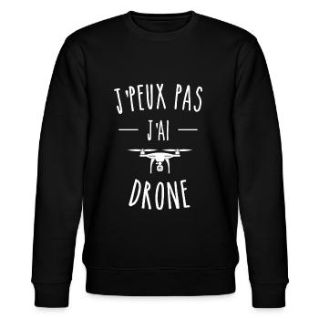 j peux pas j'ai drone - Sweat bio CHANGER Stanley/Stella Unisexe - noir - Devant - Nik (191cm) & Marisol (170cm)