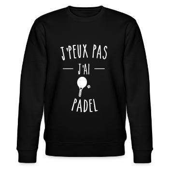 j peux pas j'ai padel - Sweat bio CHANGER Stanley/Stella Unisexe - noir - Devant - Nik (191cm) & Marisol (170cm)