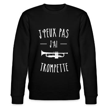 j peux pas j'ai TROMPETTE - Sweat bio CHANGER Stanley/Stella Unisexe - noir - Devant - Nik (191cm) & Marisol (170cm)