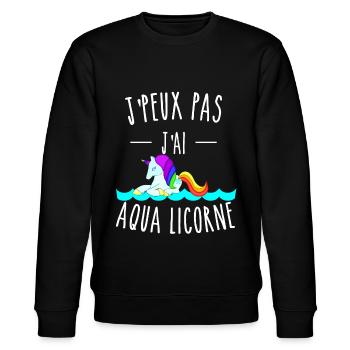 je peux pas j'ai aqua licorne - Sweat bio CHANGER Stanley/Stella Unisexe - noir - Devant - Nik (191cm) & Marisol (170cm)