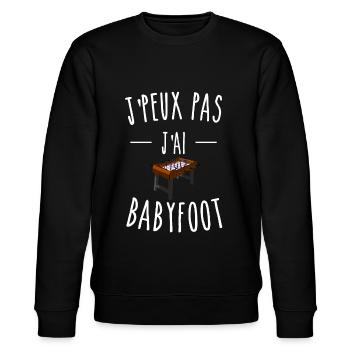je peux pas j'ai babyfoot - Sweat bio CHANGER Stanley/Stella Unisexe - noir - Devant - Nik (191cm) & Marisol (170cm)