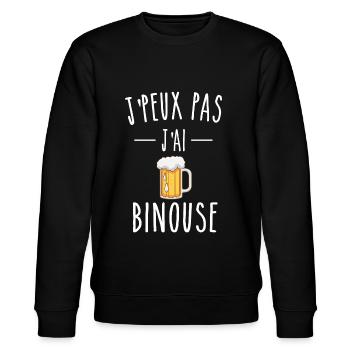 je peux pas j'ai binouse - Sweat bio CHANGER Stanley/Stella Unisexe - noir - Devant - Nik (191cm) & Marisol (170cm)