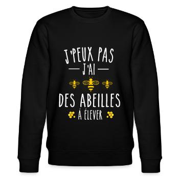 je peux pas j'ai des abeilles à élever - Sweat bio CHANGER Stanley/Stella Unisexe - noir - Devant - Nik (191cm) & Marisol (170cm)