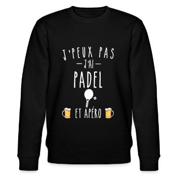 padel et apéro - Sweat bio CHANGER Stanley/Stella Unisexe - noir - Devant - Nik (191cm) & Marisol (170cm)