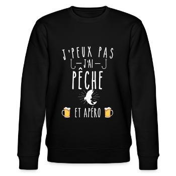 pêche et apéro - Sweat bio CHANGER Stanley/Stella Unisexe - noir - Devant - Nik (191cm) & Marisol (170cm)
