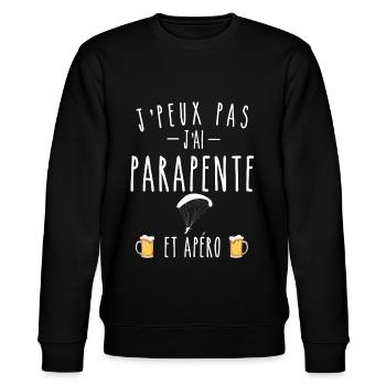 parapente et apéro - Sweat bio CHANGER Stanley/Stella Unisexe - noir - Devant - Nik (191cm) & Marisol (170cm)