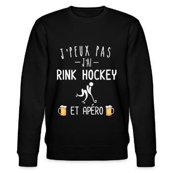je peux pas j'ai rink hockey et apéro - Sweat bio CHANGER Stanley/Stella Unisexe - noir - Devant - Nik (191cm) & Marisol (170cm)