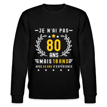 cadeau anniversaire 80 ans 18 expérience - Sweat bio CHANGER Stanley/Stella Unisexe - noir - Devant - Nik (191cm) & Marisol (170cm)