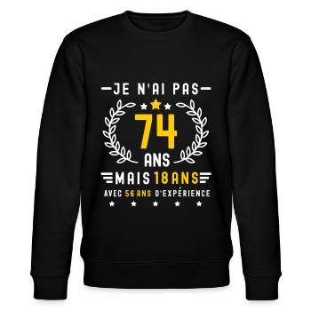 cadeau anniversaire 74 ans 18 expérience - Sweat bio CHANGER Stanley/Stella Unisexe - noir - Devant - Nik (191cm) & Marisol (170cm)