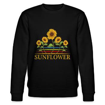 Frieden Sonnenblume Liebe Sonne Sommer Geschenk - Stanley/Stella Unisex Bio-Sweatshirt CHANGER  - Schwarz - Vorne - Nik (191cm) & Marisol (170cm)