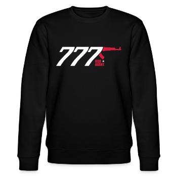 96 KGB AGENT 777 Stern Russland Russia звезда - Stanley/Stella Unisex Bio-Sweatshirt CHANGER  - Schwarz - Vorne - Nik (191cm) & Marisol (170cm)