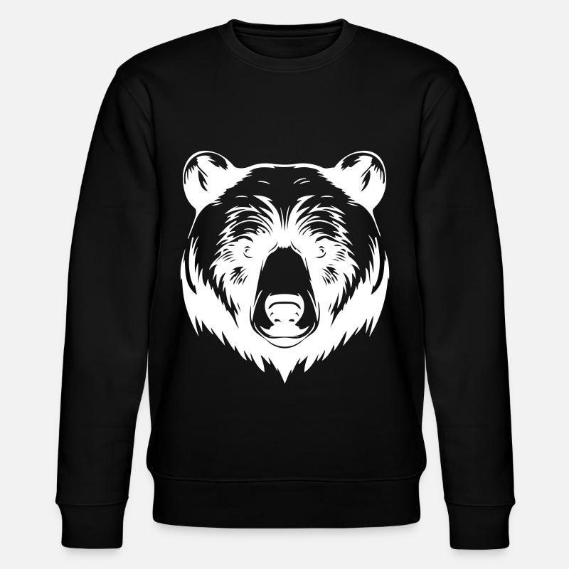 Bär Grizzly Tier - Stanley/Stella Unisex Bio-Sweatshirt CHANGER  - Schwarz