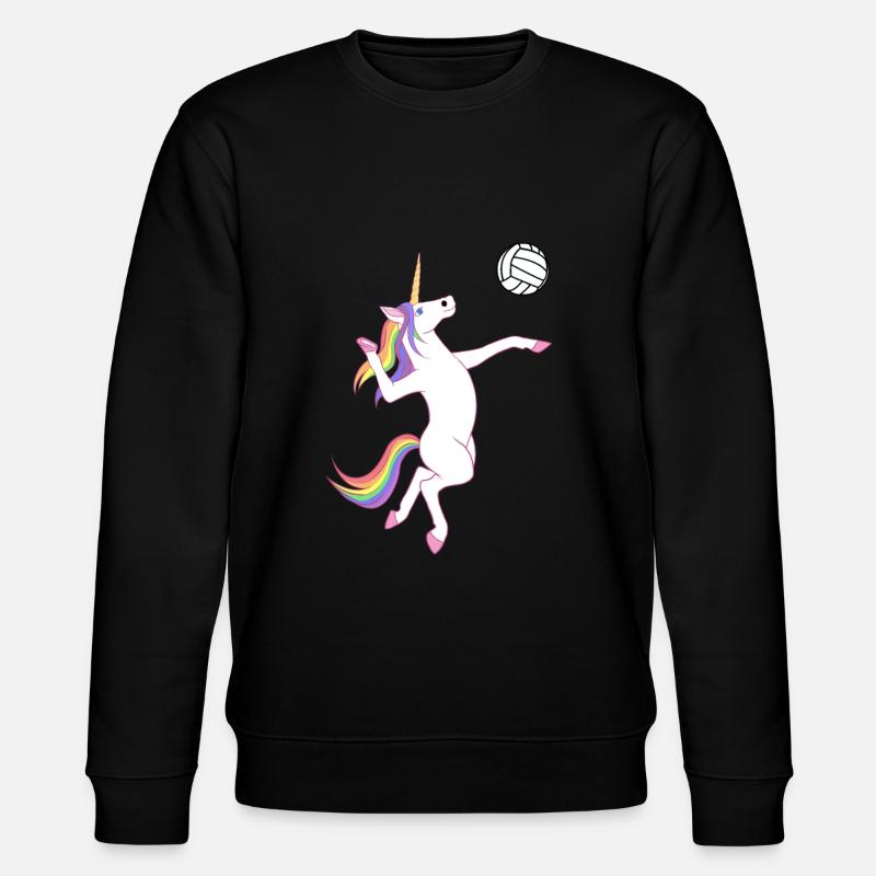 Einhorn Volleyball - Stanley/Stella Unisex Bio-Sweatshirt CHANGER  - Schwarz