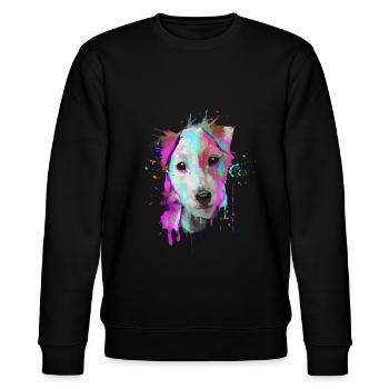 Parson Russell Terrier - Stanley/Stella Unisex Bio-Sweatshirt CHANGER  - Schwarz - Vorne - Nik (191cm) & Marisol (170cm)