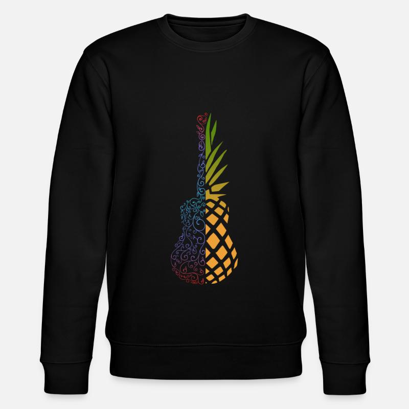 Bunte Ananas Ukulele - Stanley/Stella Unisex Bio-Sweatshirt CHANGER  - Schwarz