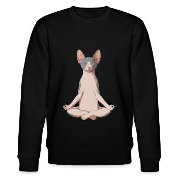 Sphynx Katze - Stanley/Stella Unisex Bio-Sweatshirt CHANGER  - Schwarz - Vorne - Nik (191cm) & Marisol (170cm)