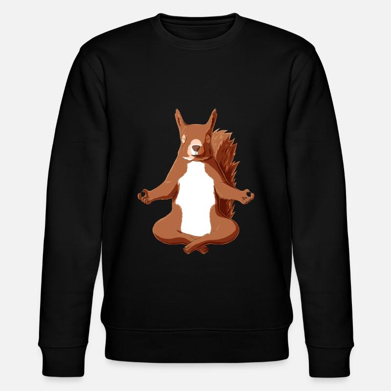 Yoga Eichhörnchen - Stanley/Stella Unisex Bio-Sweatshirt CHANGER  - Schwarz