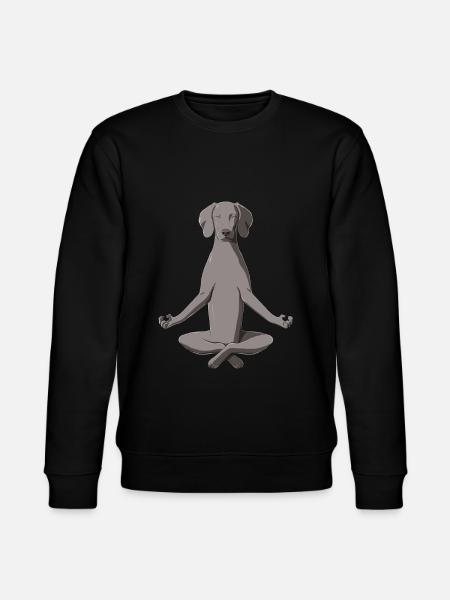 Yoga Weimaraner Hond - Stanley/Stella Uniseks bio-sweatshirt CHANGER  - zwart